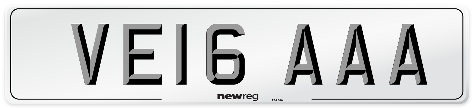 VE16 AAA Number Plate from New Reg